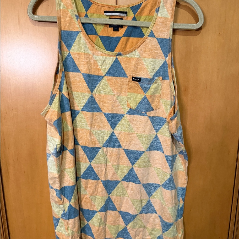 RVCA Geometric Blue and Orange Tank Top